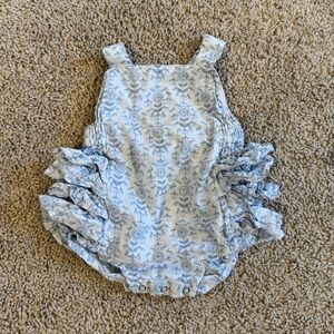 Kate Quinn Light Blue Floral Baby Outfit